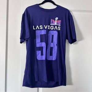 2024 Super Bowl (L) LVIII Las Vegas “Teammate” 58 Purple Football NFL T-Shirt